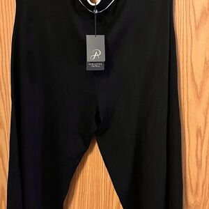 Adrianna Papell Black Top with Contrast White Trim